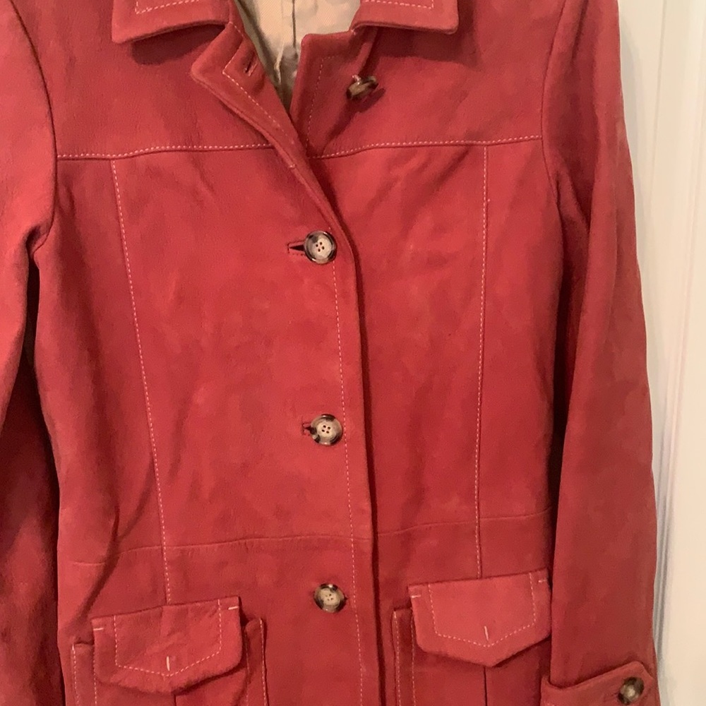 Auth Prada leather suede coat!!! Size 40 It. US 4 - Picture 8 of 16